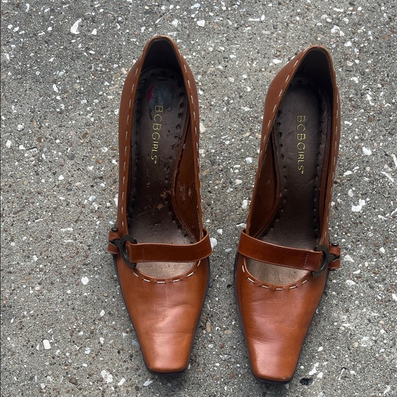 BCBGirls Tan Leather Heels - Picture 1 of 16
